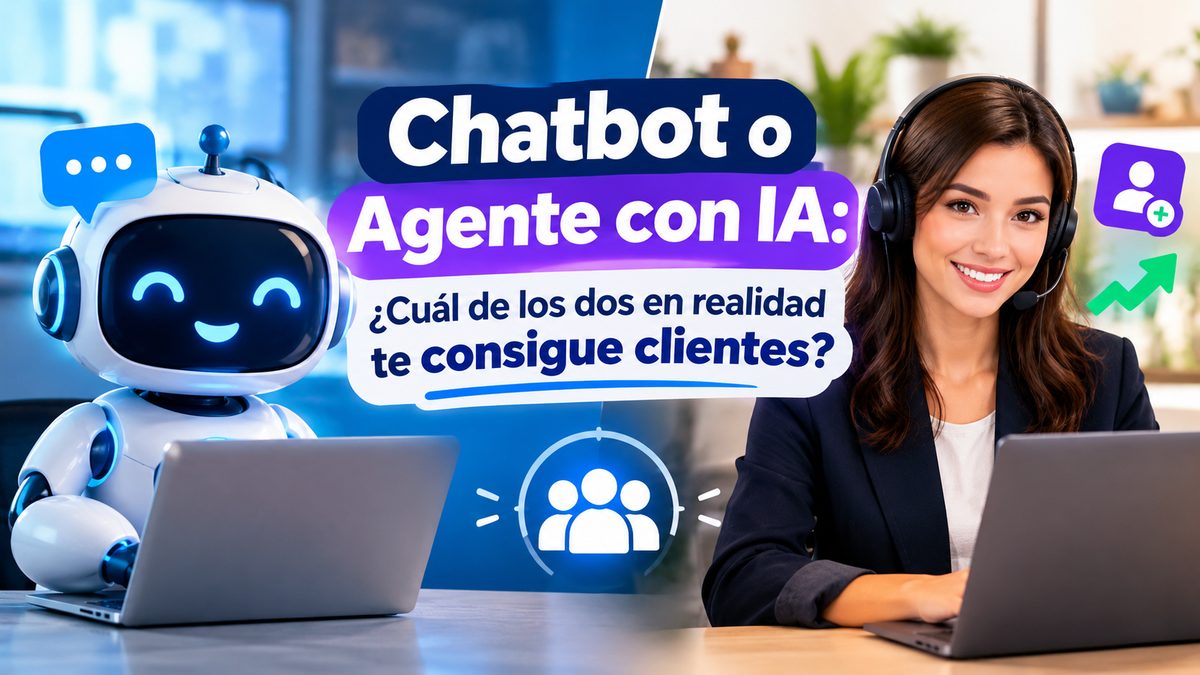 Portada del artículo: chatbot o agente con IA