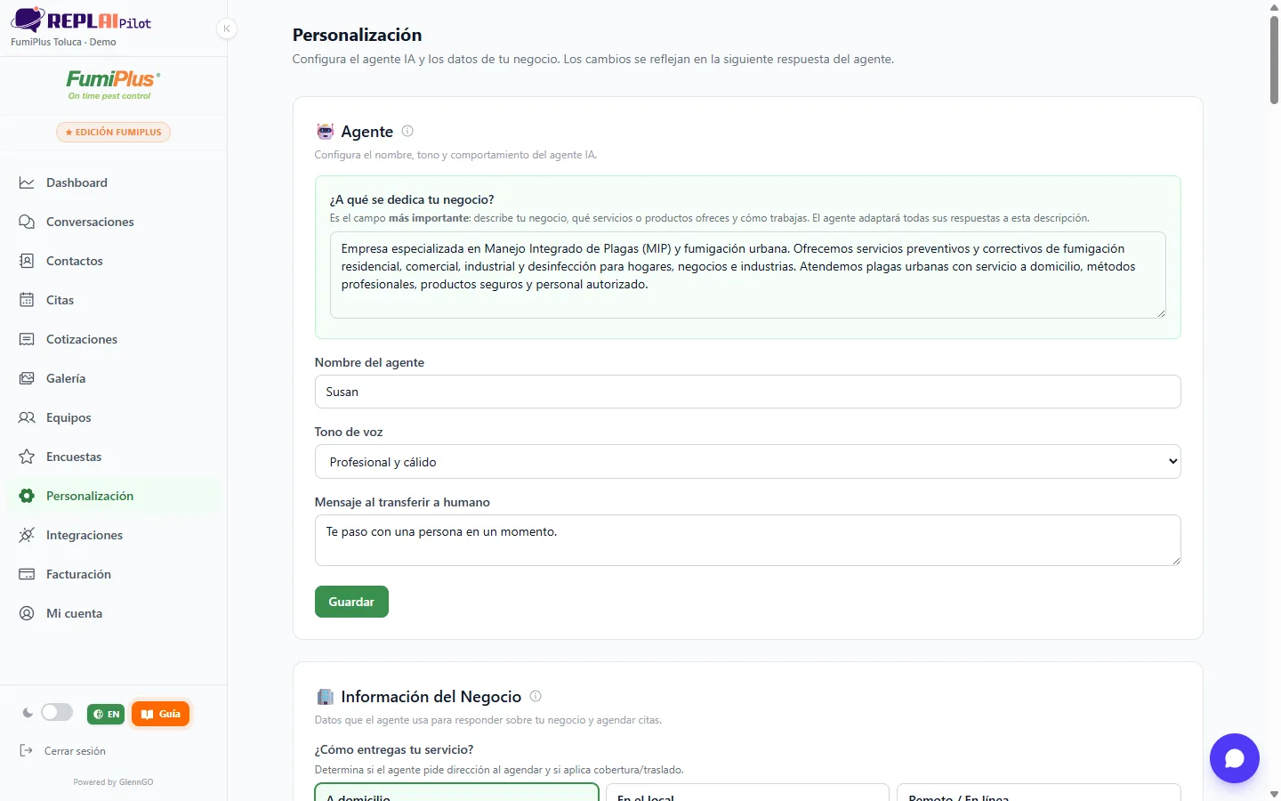 ReplaiPilot · Personalización total